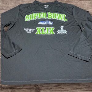 NFL Black Super Bowl XLIX Seahawks Long Sleeve Tee